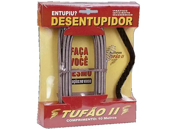 Desentupidor de Canos Tufão Profissional com Mola Rotativa 10m Pias, Vaso Sanitário e Calhas na Saúde